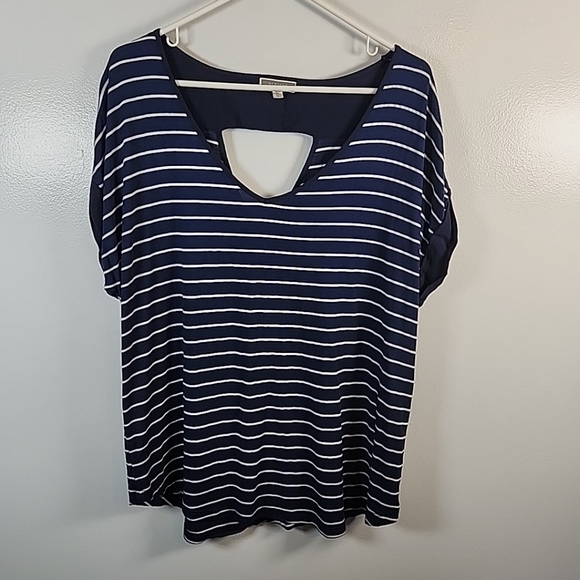 Navy Striped Women's Top XL - Picture 1 of 6